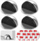 VEPEPE 4 Pcs Half Moon Self Adhesive Door Stop, Polished Oval Door Stoppers for Floor, Stainless Steel Silver Floor Stopper, Self Adhesive Stopper for Home, Office, Bathroom Wall Protect