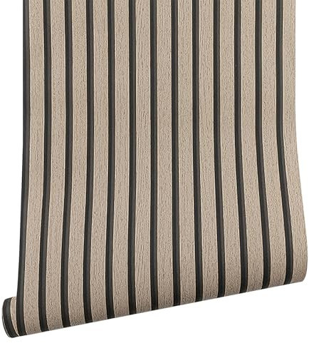 3D Effect Brown Wood Slat Wallpaper Brown Wood Effect Wallpaper Wall Panel Feature Textured Wallpapers for Bedroom Adults Hallway and Stairs Retro Feature Wall