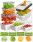 Picador de verduras todo en 1 con 4 recipientes herméticos para almacenamiento de alimentos, picador de alimentos multifuncional, cortador de queso, picador de cebolla, esencial para el hogar y la
