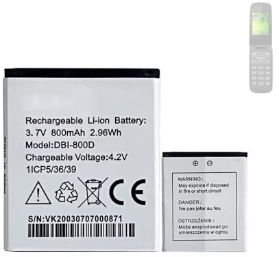 HIGHAKKU Replacement Battery DBI-800D DBI-800C Compatible with [Doro] Liberto 650, Secure 580, Secure 580IUP Mobile Phone Smartphone