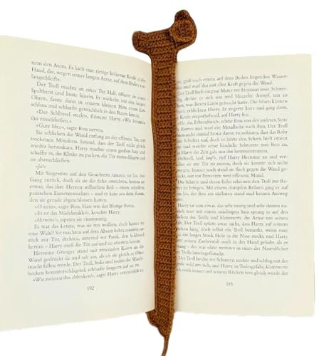 Dackel Lesezeichen, Niedliches Hunde-Lesezeichen, Gestricktes Lesezeichen Mit Braunem Dackel, Gestrickt Hund Lesezeichen, Handgemachte Häkeln Dackel Lesezeichen Für Buchliebhaber