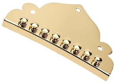 JEWEDECO Metal Mandolin Tailpiece for String Mandolin Replacement Parts Polished Finish for Enhanced Tone and Volume Easy String Changes for Musicians