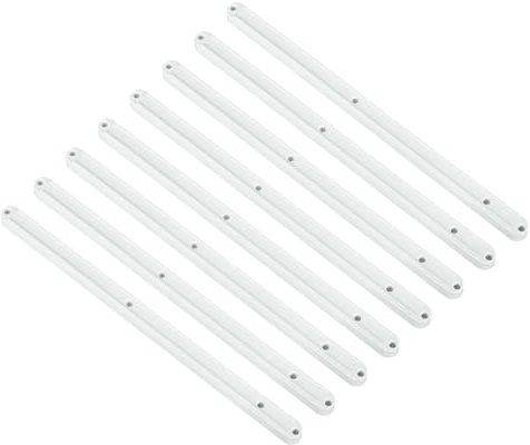 QUARKZMAN Schubladenschienen, 8 Stück 300mm - Kunststoff-Schubladenschienen, seitlich montierte gerillte Führungsschienen für Schubladen von Schränken, Nachttischen (Weiß)