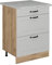 Vicco Meuble Cuisine R-Line, Blanc Campagne, 60cm avec tiroirs, AP Marbre