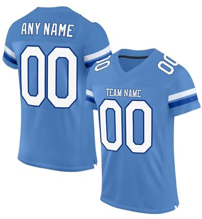 KONG JIMFAN Personalisiertes American Football Trikot,Individuell Bedruckt Namen Nummer & Logo,Football Kostüm Für Erwachsene/Kinder Individuelles Fußballtrikot Trikot Deutschland Fanartikel(36)