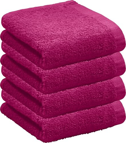 REDBEST Gästetuch Oceanside 4er-Pack Leichtfrottier Fuchsia Größe 30x50 cm