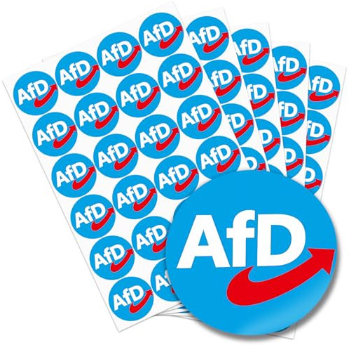 GreenYeah AFD Logo Aufkleber, 120 Stück Neuwahlen AFD Sticker, Rund AFD Logo Aufkleber 4.5 cm, Auto Aufkleber Politik, AFD Aufkleber für Auto, Fenster, Kfz, Motorrad, Laptop