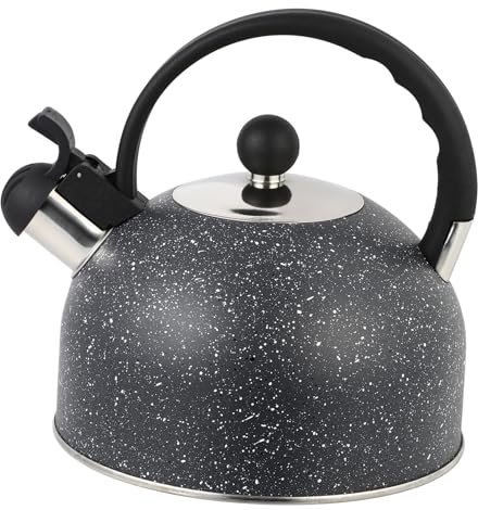 PartyKindom 2.5l Stainless Steel Whistle Kettle for Gas Hob Whistling Tea Kettle Safe Boiling Feature