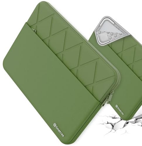 Smatree Laptop Sleeve for 13.3 inch DELL Latitude 9330/7330, for 13.4 inch XPS 13 9345 Copilot+ PC/XPS 13 Plus, for XPS 13 9340/9320/9310/9315/7390, Laptop Case with Pocket, YKK Zipper, Green (E431G)
