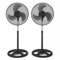 TIENDA EURASIA – Ventilador de Pie | Pack de 2 | Negro y Plateado | 3 Aspas | 55W | Metal y Polipropileno PP | Ø 50cm | 125 cm Alto | 3 Velocidades | Voltaje Máximo 230V
