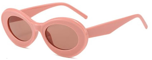 YLTPHD Occhiali da sole rotondi con lenti UV400, rosa rosa tè