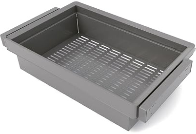 Emuca - Satz aus Metallkasten und ahmen für Schrank Quartz, mit Soft-Close- und Vollauszugsschienen, Modul 80cm, Titanium