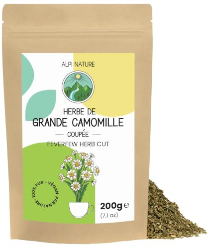 Alpi Nature Matricaria Infusión 200g, Hierba de Matricaria Seca y Cortada, Té Suelto, Tanacetum Parthenium