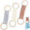 GORGECRAFT 3 Stück 3 Farbiger Gehäkelter Geschirrtuchhalter Boho Stil Handgefertigt Makramee Hängender Handtuchhalter Ring Baumwoll Hanfseil Mit Schlaufe Für Küche Badezimmer Geburtstag Erntedankfest