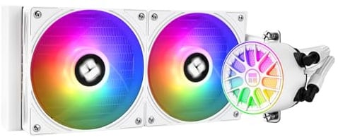 TR-Thermalright AQUA ELITE 240 V6 ARGB White Liquid CPU Cooler, 240mm Aio Cooling, Double PWM Fans-ARGB,for AMD AM4/AM5, Intel LGA1851/1700/115x/1200(White)