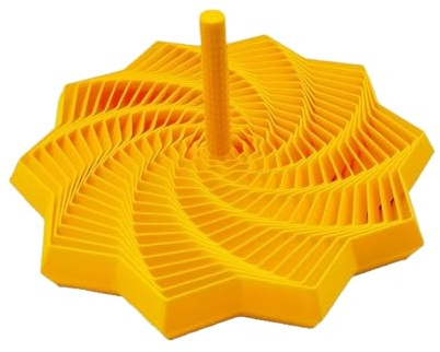 Printed Expanded Sensory Star,Multi-Faceted Stress Relief Fidget Toy, PLA Material, Vertical Silky Design, Push Play Spinner,Great Christmas & Birthday Gifts (Gold 17CM)
