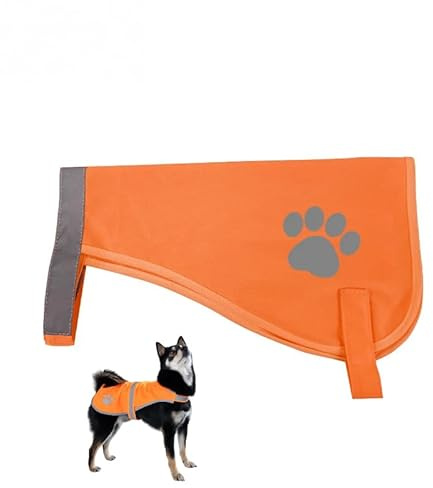 Pet Hunde Warnwesten,Hund Sicherheit Reflektierende Weste,Sicherheitsweste Pet Hunde,Sicherheit Geschirr Jacke für Nachtwanderungen Outdoor-Abenteuer Radbegleitung Training und Gesel(Orange L)