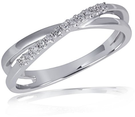 goldmaid Damen-Ring Weiss Gold 585 12 Diamanten SI/H 0,10 Karat Grösse 58 Pa R497WG58 Verlobungsring Diamantring