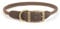 Ancol Timberwolf Bonded Thread Leather Round Dog Collar - Sable - Soft Leather Design with Antique Gold Buckle - Ideal for Long Haired Dogs - 50-59cm Size 7
