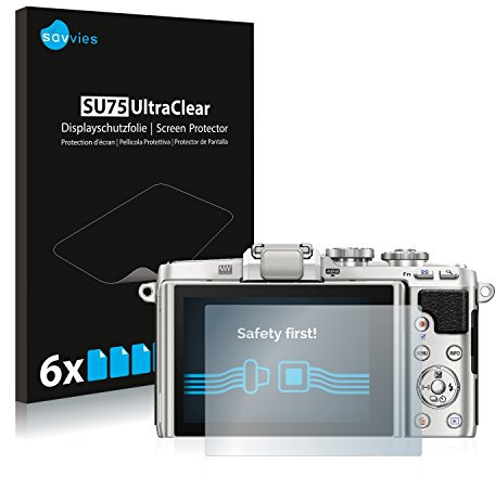 Savvies 6 Stück Schutzfolie für Olympus PEN E-PL7 Displayschutz-Folie Ultra-Transparent