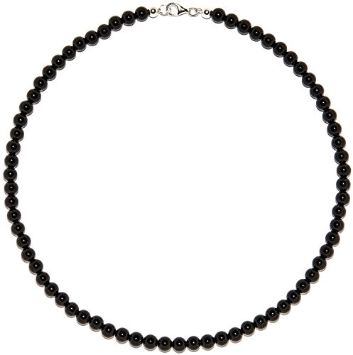 Onyx Halskette Kugeln 6 mm Verschluss 925er Sterling-Silber