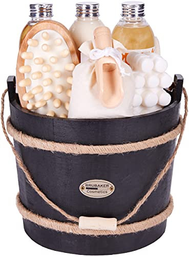 BRUBAKER Cosmetics - Coffret de bain & bien-être - Mangue Pêche - 9 Pièces - Baquet décoratif - Idée cadeau