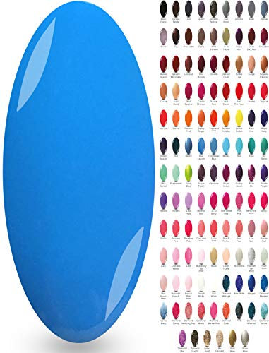 Sky Blue Gel Nail Polish - (Blue Lagoon) Soft Bold Bright Light Colour UV LED Polish NYK1 Manicure Gel Nail Varnish