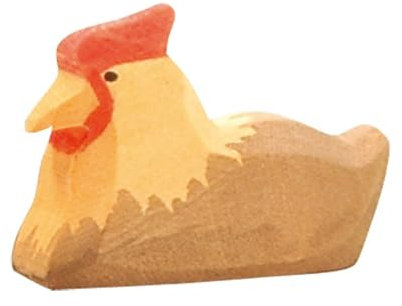 Ostheimer 13122 Huhn braun liegend aus Holz Höhe 3cm