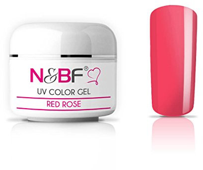 N&BF UV Farbgel 5 ml | Red Rose (Rot) | Colourgel deckend mittelviskos | Color Gel für Gelnägel | Made in Germany | Nageldesign Farbgele | selbstglättend ohne Säure