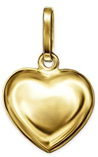 CLEVER SCHMUCK Goldener sehr kleiner Mini Herz Anhänger 6 mm schlicht und beidseitig plastisch gewölbt glänzend poliert 333 Gold 8 Karat im Schmucketui