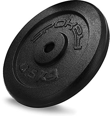 SPOKEY Unisex-Adult Fitness Hantelscheiben aus massivem, Schwarz, 0,5 kg