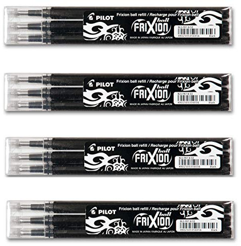 Pilot Frixion Ball Tintenroller Ersatzminen, 0,7 mm, schwarz (12 Minen)