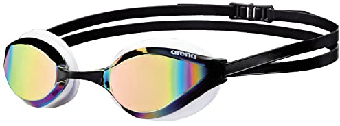 arena Unisex Training Wettkampf Schwimmbrille Python Mirror (Verspiegelt, UV-Schutz, Anti-Fog Beschichtung), Revo-White (54), One Size