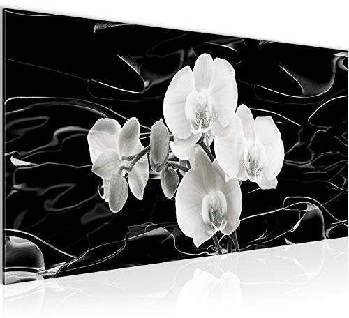Runa Art Tableau Decoration Murale Fleurs Orchidée 1 Partie Moderne Toile non tissée Salon Salle Abstrait Noir Et Blanc 203212a