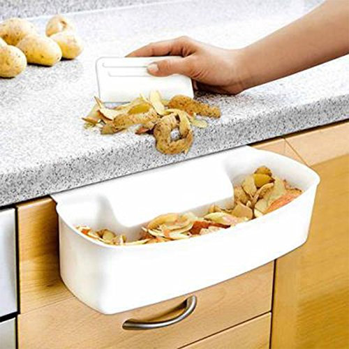 Homemate® Kitchen Drawer Scraps Bin - FREE Scraper! Ideal for collecting scraps when cutting up veg, fruit etc!