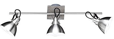 Trio Leuchten Deckenleuchte 805000330 Timber, Metall Nickel matt, Holzsockel, exkl. 3 x E14