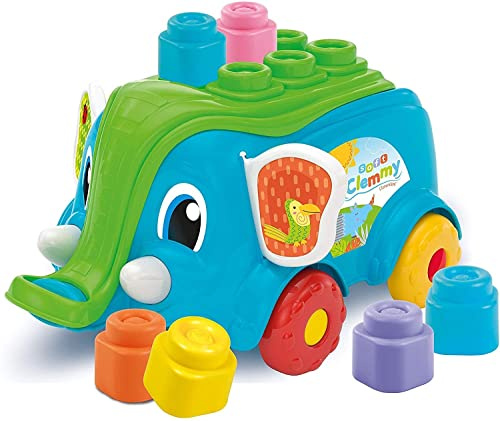 Clementoni - 17162 - Soft Clemmy - Elefant Pug - waschbare weiche Bausteine, Kinderkonstruktionen