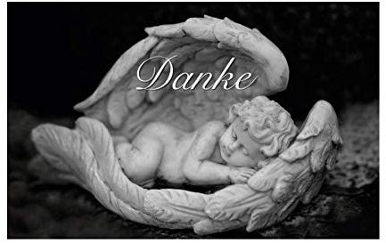 30 exclusive Premium-Danksagungskarten Trauerkarten Klappkarten mit 30 Umschlägen im Set - Motiv: Engel - Danke nach Trauer, Beerdigung, Sterbefall, Friedhof, Begräbnis, Verabschiedung
