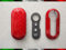 Car Passion Cover Chiave Guscio + Tasti TASTINI in Gomma Compatibile con Fiat 500 Grande Punto Evo Bravo Panda 500L Lancia Y YPSILON MUSA Delta SCOCCA Rosso Rubino