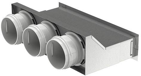 Wandmontierte Verteilerbox aus Metall für Dalap Flexitech-Rohre Ø 63 mm