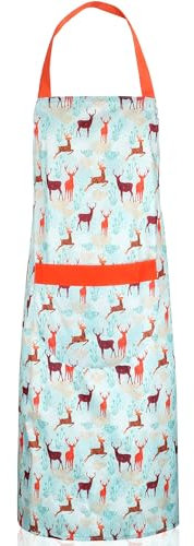 Zihuatailor Lightweight Waterproof Apron for Dog Grooming Bathing, Washing Dishes, Cute Deer Apron for Dog Groomer Bather - B, Deer-b, W28xL33.5-Inch