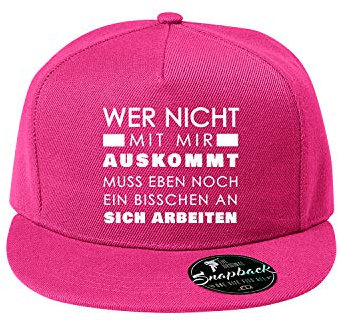 OwnDesigner Wer Nicht mit Mir auskommt muss eben noch Baumwolle Baseball Cap, Basecap- Unisex Baseball Kappen, Baseball Mützen für Draussen, Sport oder auf Reisen (Cap-481-Lila)