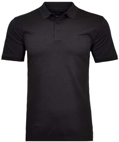RAGMAN Herren Softknit-Polo modern fit Schwarz-009, M