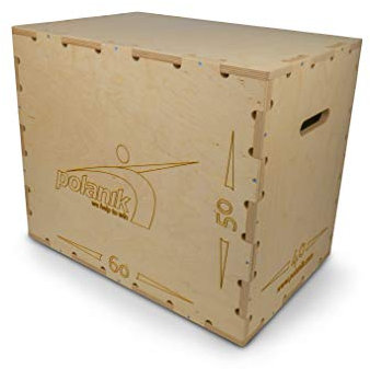 Polanik Plyobox aus Holz | 40 bis 60 cm Höhe | Jump Box | Sprung | Sprint | Kraft | Ausdauer | Sprungkasten | Plyo Box