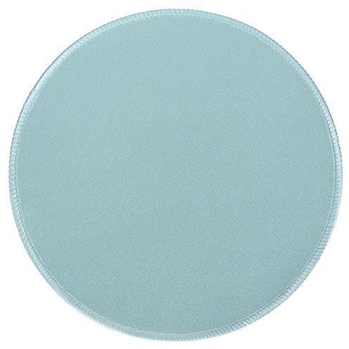 Qisan Tappetino per Mouse da Gioco, 22 x 22 x 0,2 cm, per Computer Portatile e Tastiera, Base in Gomma Antiscivolo, Rotondo, Azzurro