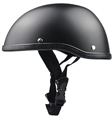 JXSMBP Demi-Casque De Moto Rétro Adulte Cyclomoteur Brain-Cap Casque Moto Bols Mobylette Demi Casque Face Ouverte Hommes Femmes Noir Brillant Noir Mat ECE Homologué