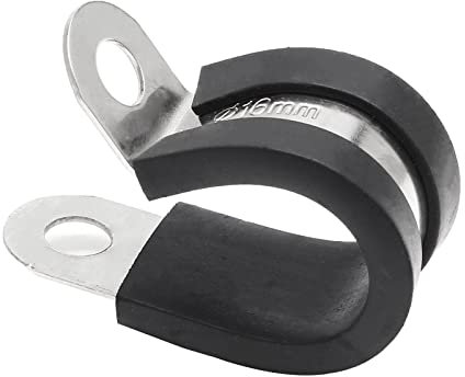 Suiwotin 20 Stück 5/8 Zoll (16 mm) Kabelklemmen, Edelstahl-Drahtklemmen, Gummi-gepolsterte isolierte Klemme Metallrohrklemme für Rohre, Rohre, Schlauch, Verkabelung, Kabel