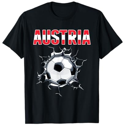 Österreich Fußball Fans Trikot Österreichischer Fußball in rissiger Wand T-Shirt