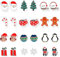 Weihnachtsohrringe, Geschenke für Frauen, Weihnachtsstrumpffüller, Weihnachtsbaum, Kuchen, Ohrringe, Zuckerstange, Schneemann, Schleife, Kranz, Glöckchen, Rentier, Schneeflocke, Lebkuchen-Ohrringe