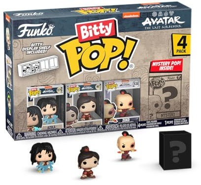 Funko Bitty Pop! Avatar: TLA - Azula 4PK - Azula With Lightning, Ty Lee, Zuko With Fire Daggers and A Surprise Mystery Mini Figure - 0.9 Inch (2.2 Cm) - Avatar: the Last Airbender Collectable